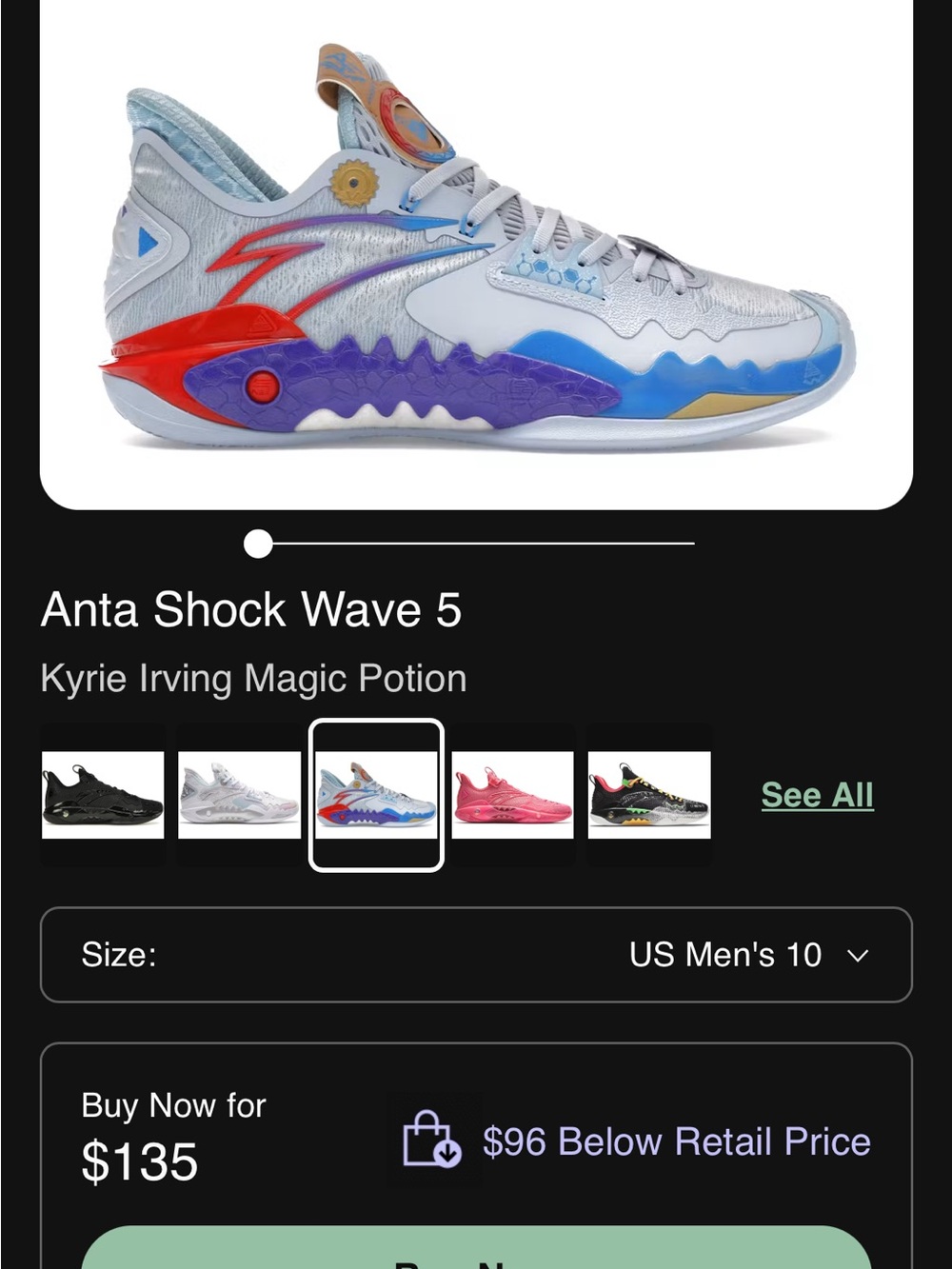 New Mens Shock Wave 5 Kyrie Irving Magic Potion - Light blue/Blue/Red/purple